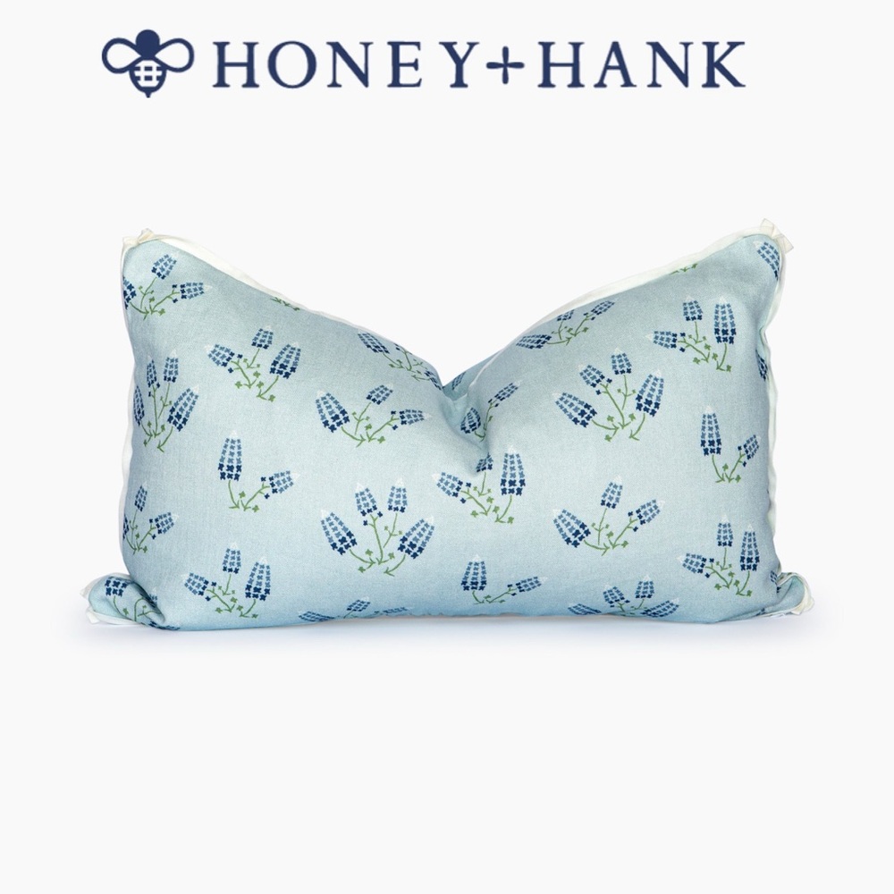 Honey + Hank Texas Bluebonnets Lumbar Pillow & Cover